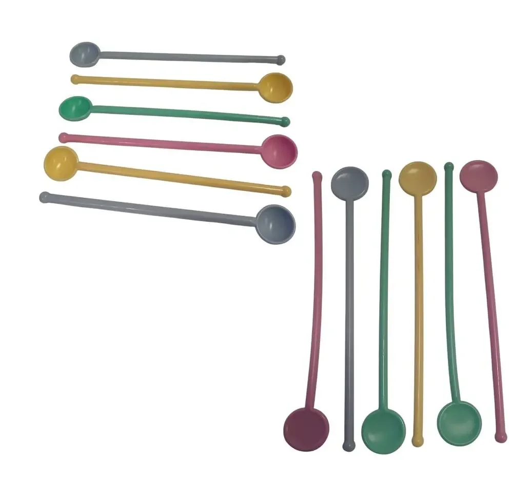 Lot of 12 Vintage Plastic Coffee Sticks Spoons Swizzle Drink Stirrers Pastel